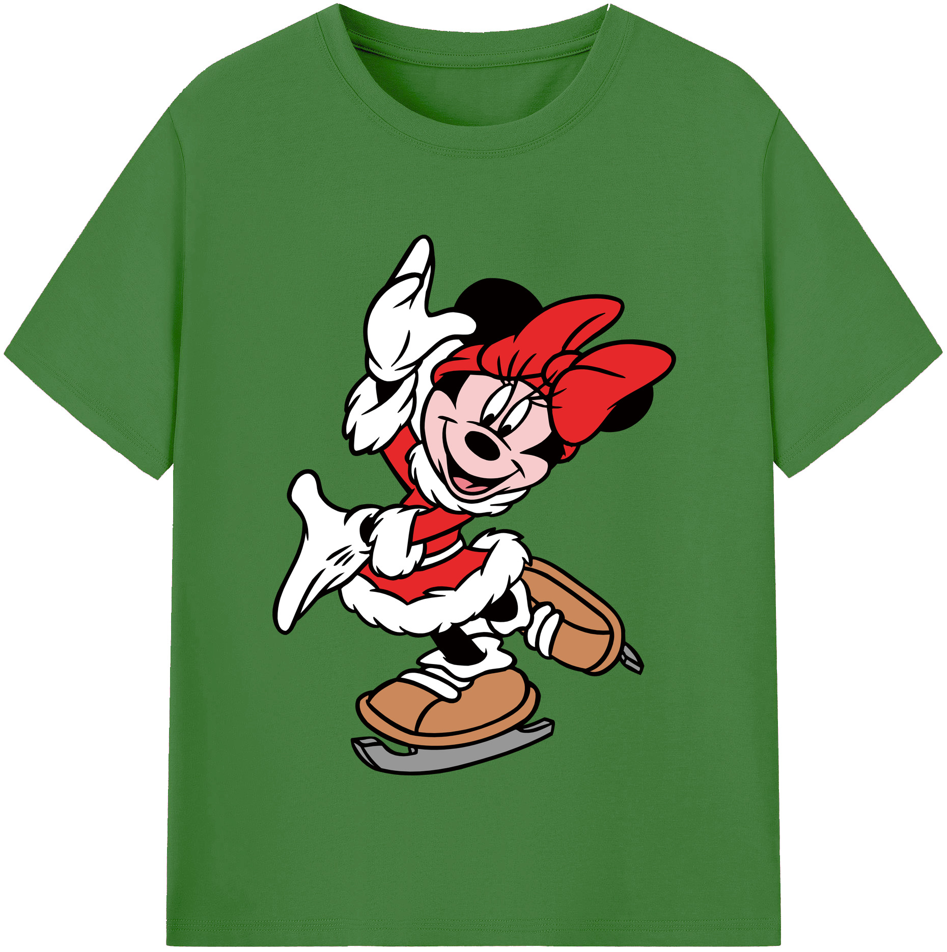 （画像用） ミッキーマウス Mickey Mouse レディースカジュアルプリントTシャツ（綿100％）